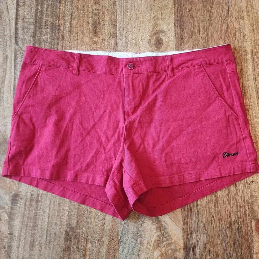 Dixxon Shorts Womens 11 Red Chino Cotton Blend Casual Twill Flat Front Golf